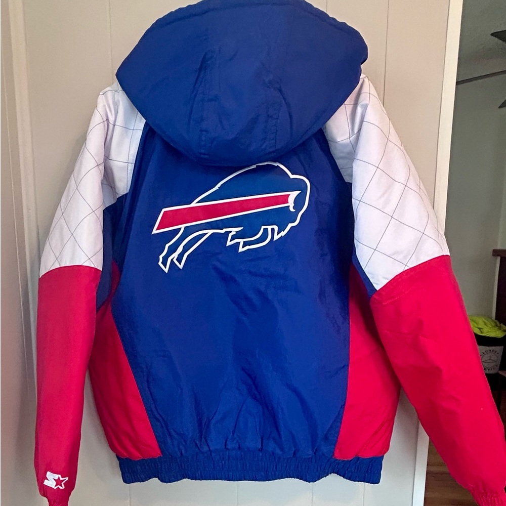 Buffalo Bills NFL Official STARTER Blue and Red Varsity Jacket